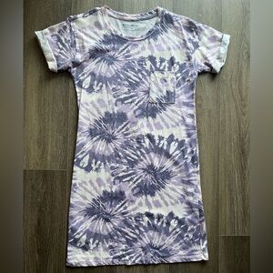 Eddie Bauer Oversized Tie-dye T-shirt dress with rolled up sleeves. XS